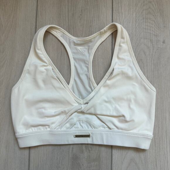 Gymshark Whitney Simmons twist front mesh racerback cream sports bra XS - Picture 2 of 4